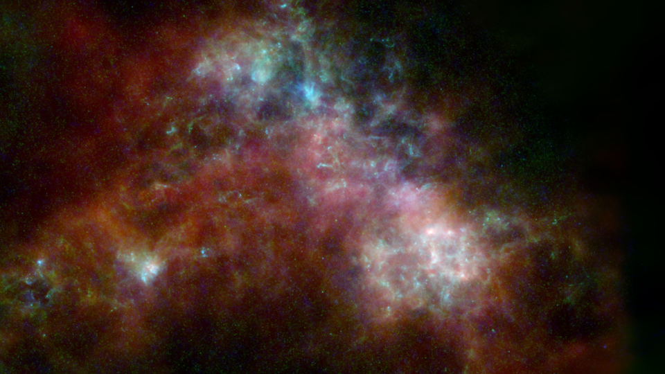 Forscher haben die kleine Magellansche Wolke als Satellit der Milchstrasse mit ca. 3 Milliarden Sternen entdeckt, Forschung im Space Eye erleben, Outreach.  | © ESA, NASA, NASA-JPL, Caltech, Christopher Clark (STScI), S. Stanimirovic (UW-Madison), N. Mizuno (Nagoya University)