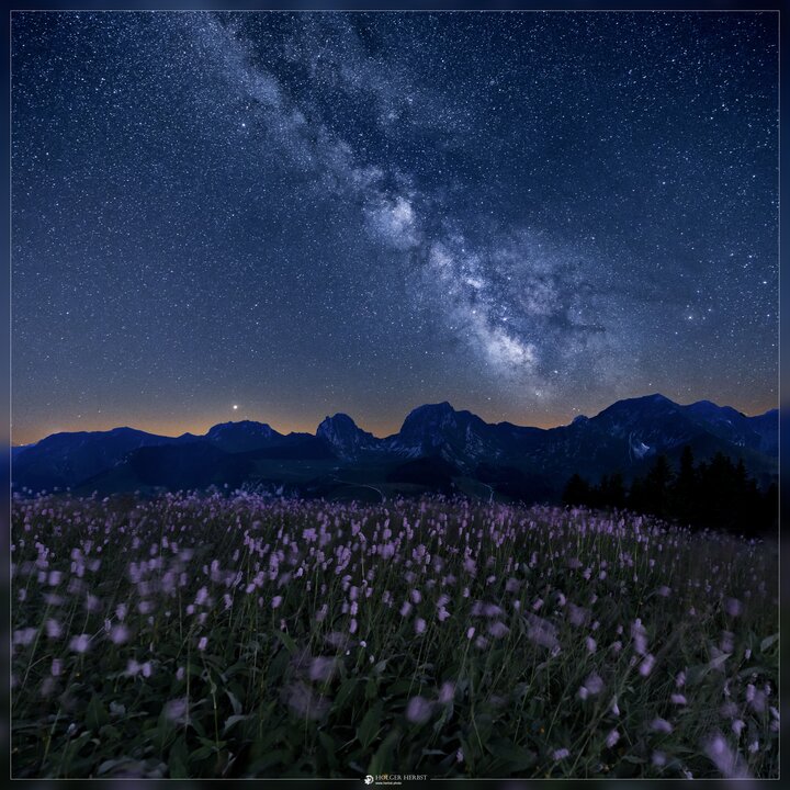 © Holger Herbst Gantrisch Gebirge bei Nacht mit der Milchstrasse und Sternen am Himmel Dark Sky | © Holger Herbst